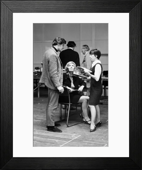 Framed Print : Actors rehearse for new Dr Who Story - The Gunfighters - at a drill hall in Shepherds