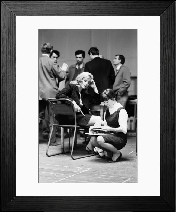 Framed Print : Actors rehearse for new Dr Who Story - The Gunfighters - at a drill hall in Shepherds