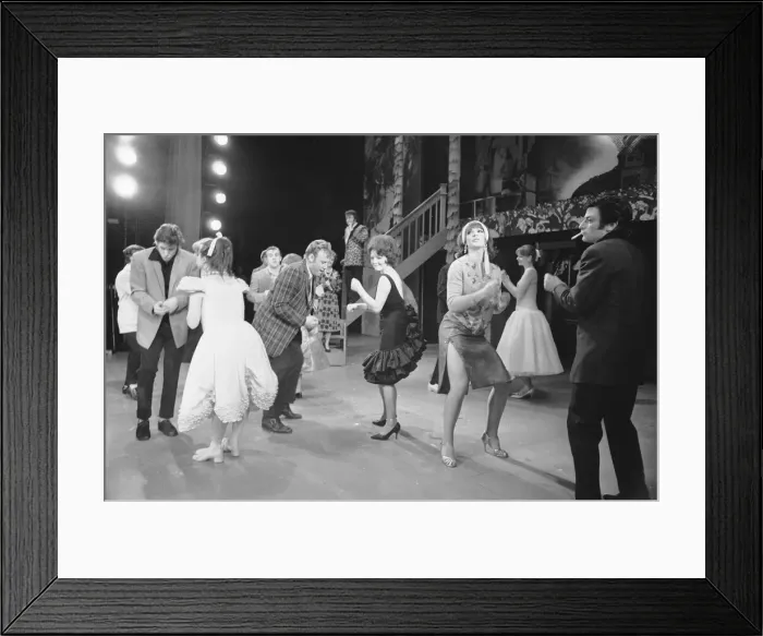 Framed Print : Richard Gere as Danny Zuko (left) seen here on stage at the Coventry Theatre during a