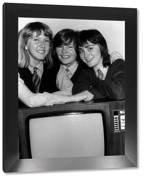 Schoolgirls from Holyrood Secondary School in Glasgow Scotland 2nd May 1982
