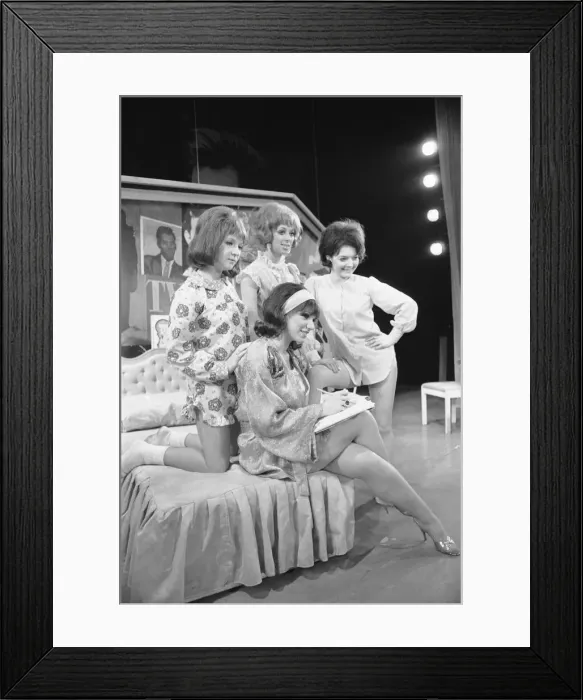 Framed Print : Attractive quartet from the cast of Grease left to right Colette Kelly, Hilary Labow Framed Print : Attractive quartet from the cast of Grease left to right Colette Kelly, Hilary Labow