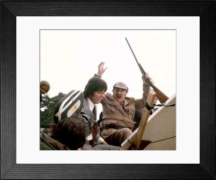 Framed Print : Cliff Richard and Hugh Griffiths seen here during filming for Take Me High Framed Print : Cliff Richard and Hugh Griffiths seen here during filming for Take Me High