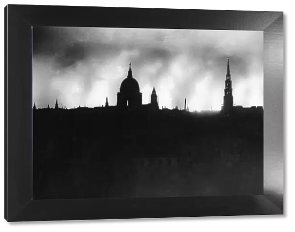 London Skyline during World War Two with Saint Pauls in the background
