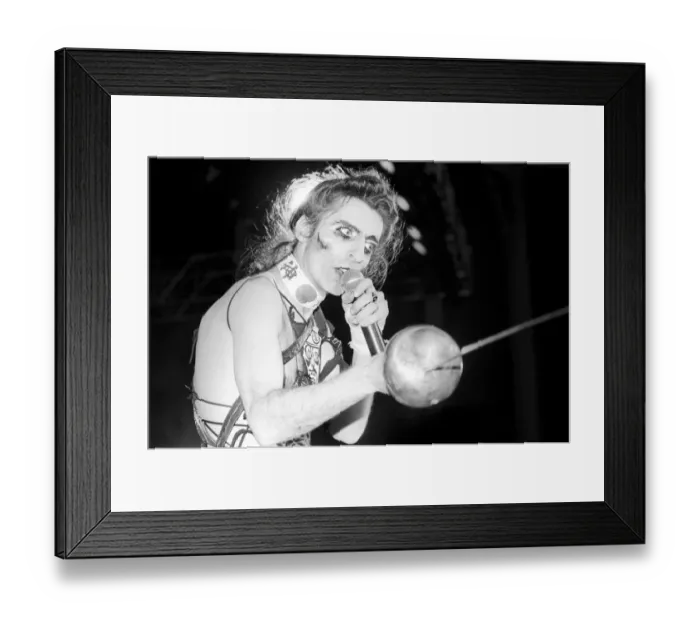 Framed Print : American rock singer Alice Cooper performing in concert at the Hammersmith Odeon during Framed Print : American rock singer Alice Cooper performing in concert at the Hammersmith Odeon during