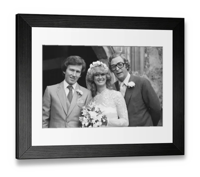 Framed Print : Actor Michael Caine stands with his daughter Niki and her groom showjumper Rowland Framed Print : Actor Michael Caine stands with his daughter Niki and her groom showjumper Rowland