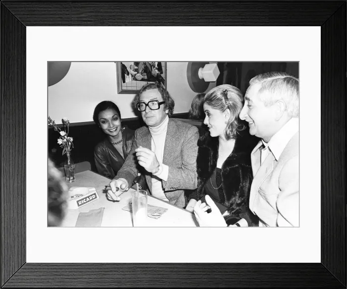 Framed Print : Actor Michael Caine with his wife Shakira photographed at boxer John Conteh