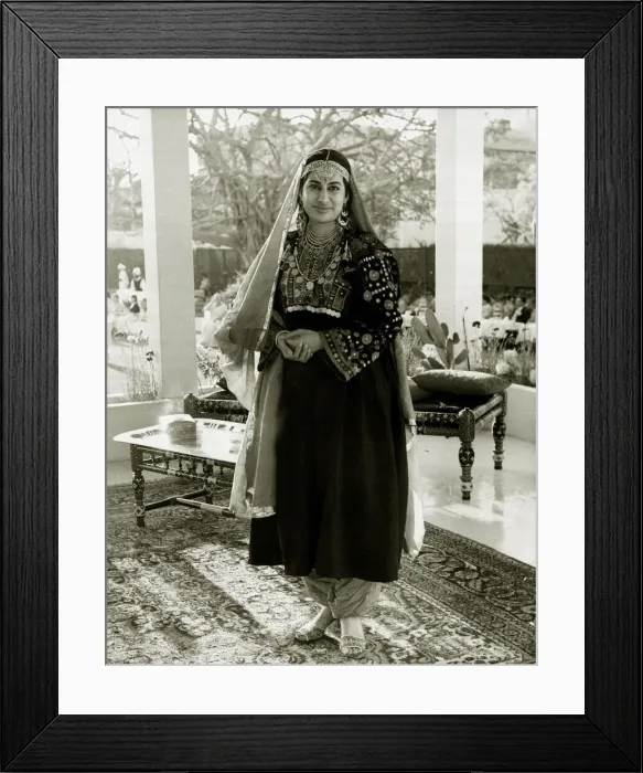 Framed Print : Pakistani costume shown to the Queen at the Ladies reception in Karachi during Framed Print : Pakistani costume shown to the Queen at the Ladies reception in Karachi during