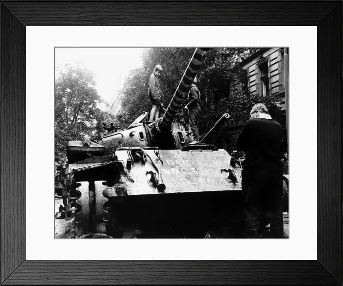 Framed Print : Children play on Russian tank in Prague during Russian Invasion in 1968 Framed Print : Children play on Russian tank in Prague during Russian Invasion in 1968