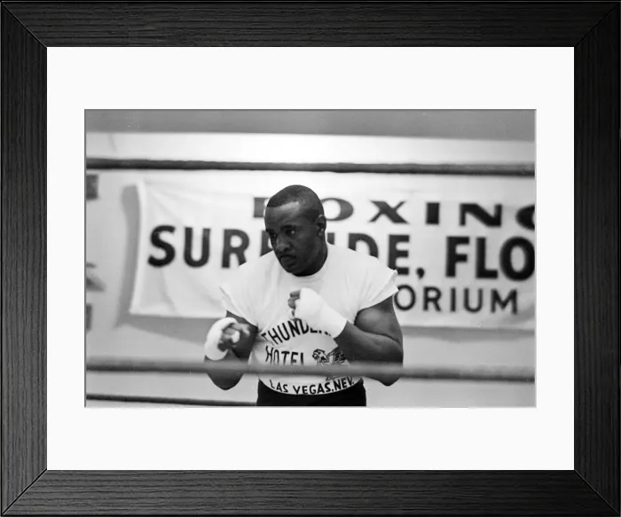 Framed Print : Training shots leading upto Boxing Heavyweight title fight between Sonny Liston