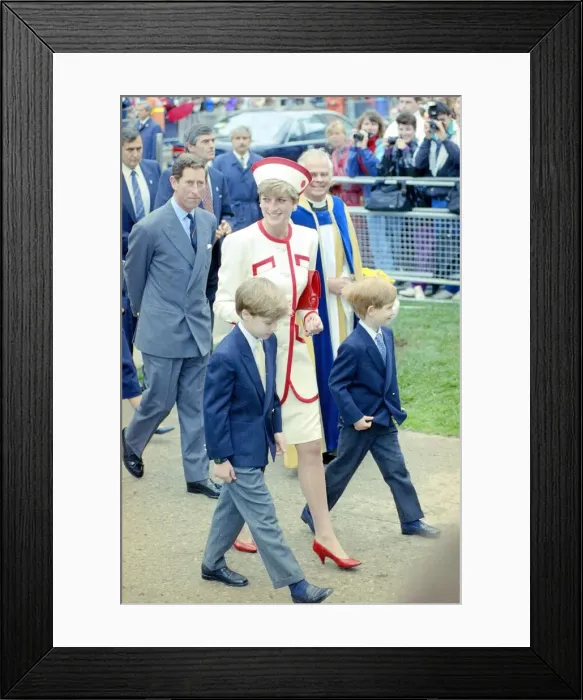 Framed Print : Princess Diana and Prince Charles with their sons, Prince William and Prince Harry