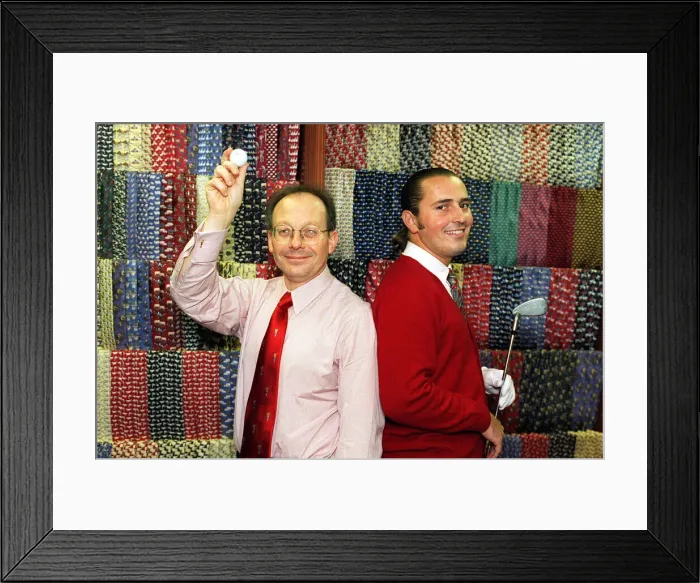 Framed Print : Roy Bishro and Van Philips of Tie Rack shop for Ian Miller business column Framed Print : Roy Bishro and Van Philips of Tie Rack shop for Ian Miller business column