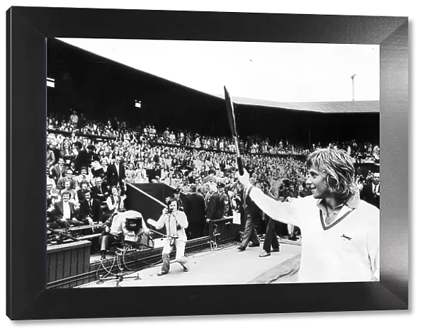 Bjorn Borg Tennis Player Waves To The Crowd on Wimbledons Centre Court