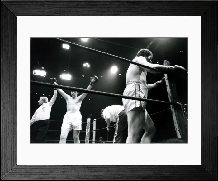 Framed Print : John L Gardner, Boxer, wins the European heavywieght title against Belgium