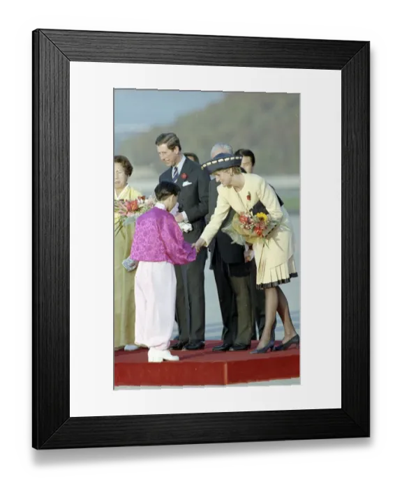 Framed Print : Prince and Princess Of Wales Official Overseas Visit to South Korea