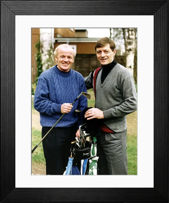 Framed Print : Billy Bremner and Allan Clarke - Ex Leeds players
