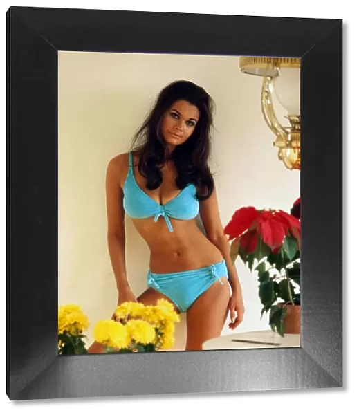 Imogen Hassall modelling bikini April 1974