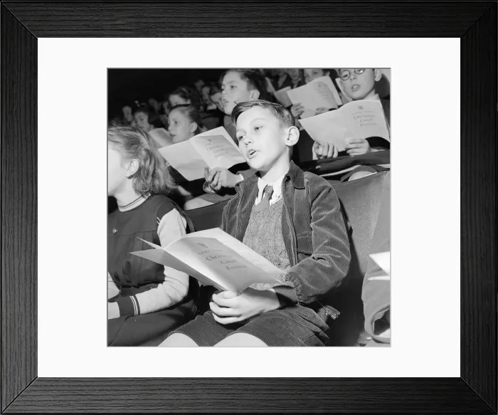Framed Print : Children rehearse for the Carol Festival at the Central Hall Westminster December Framed Print : Children rehearse for the Carol Festival at the Central Hall Westminster December
