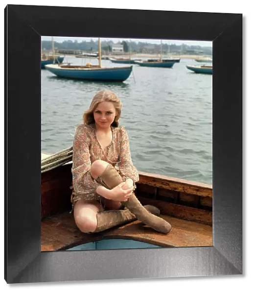 Linda Hayden sitting on boat September 1975