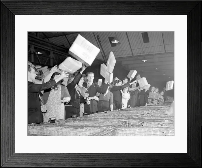 Framed Print : Postal workers in a West London sorting office seen here sorting the next delivery of Framed Print : Postal workers in a West London sorting office seen here sorting the next delivery of