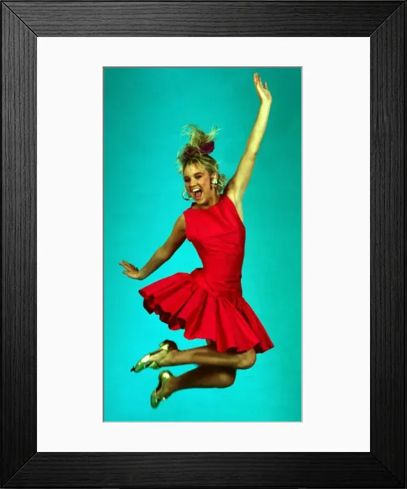 Framed Print : Lisa Maxwell wearing red dress June 1987 Framed Print : Lisa Maxwell wearing red dress June 1987