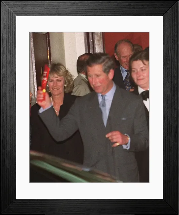 Framed Print : Prince Charles and Camilla Parker Bowles April 1999 leaving the Lyric Theatre after Framed Print : Prince Charles and Camilla Parker Bowles April 1999 leaving the Lyric Theatre after
