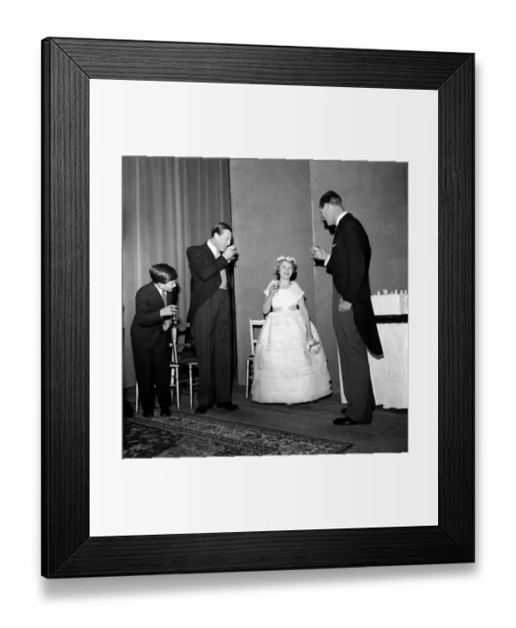 Framed Print : A young Prince Charles January 1960 joins in a toast for his sister, Princess Anne