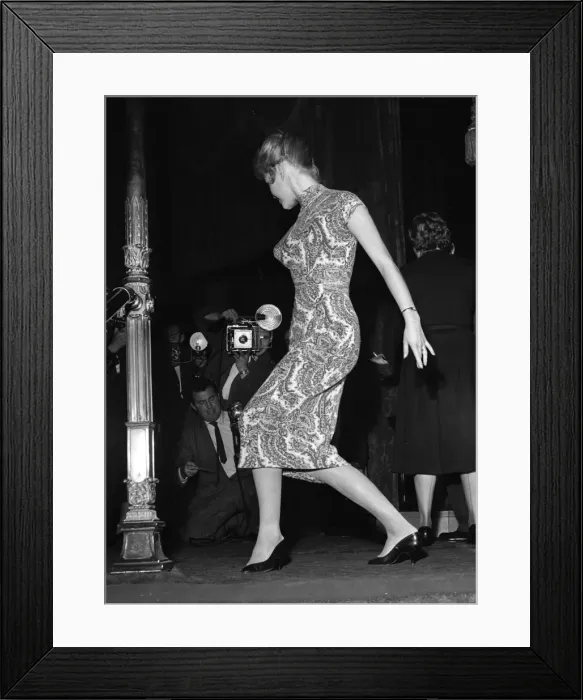 Framed Print : Actress Brigitte Bardot at the Empire Cinema in Leicester Square for rehearsals of Framed Print : Actress Brigitte Bardot at the Empire Cinema in Leicester Square for rehearsals of