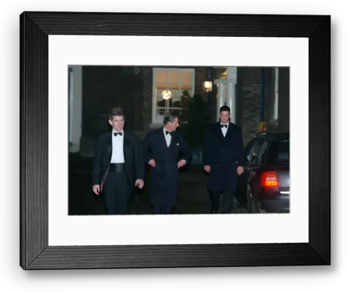 Framed Print : Prince Charles Leaving Spencer House November 1998 at midnight at the back walking Framed Print : Prince Charles Leaving Spencer House November 1998 at midnight at the back walking
