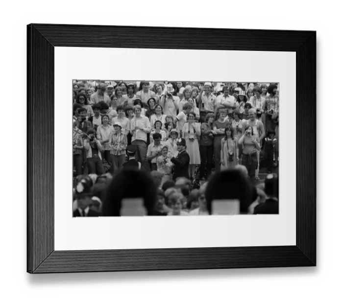 Framed Print : Prince Charles wedding day with policeman July 119981 dancing in street with a member of