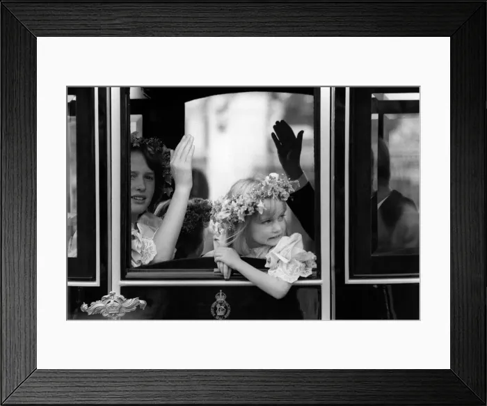 Framed Print : Bridesmaids in carriage on way to Wedding August 1981 of Prince Charles wedding Framed Print : Bridesmaids in carriage on way to Wedding August 1981 of Prince Charles wedding