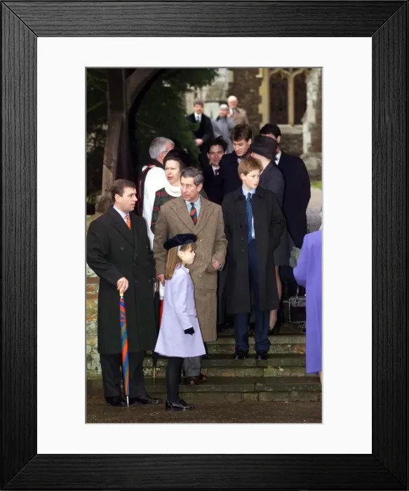 Framed Print : Prince Charles at Sandringham December 1998 with family sons Prince William Framed Print : Prince Charles at Sandringham December 1998 with family sons Prince William