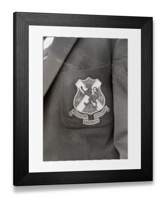 Framed Print : Close up of Rangers Football Club Badge circa 1965
