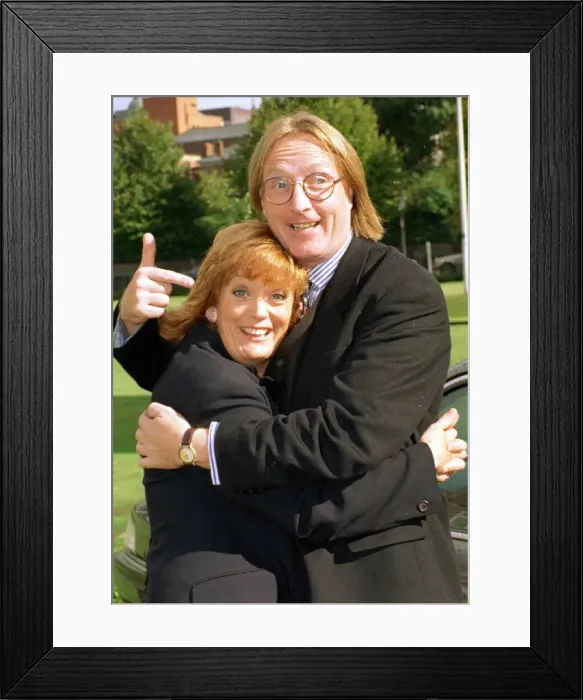 Framed Print : Journalist John Millar with Cornation Street actress Sherrie Hewson Framed Print : Journalist John Millar with Cornation Street actress Sherrie Hewson