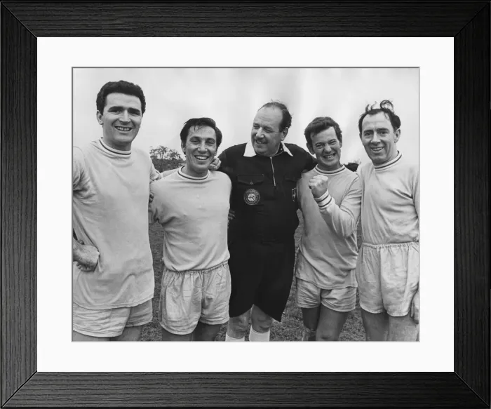 Framed Print : British comedy double act Hope and Keen carried their stage act on to the football pitch