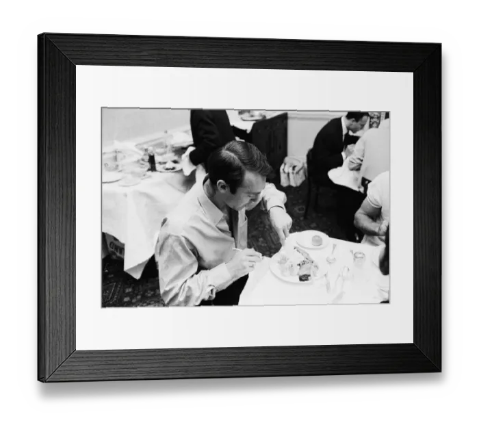 Framed Print : England footballer Jimmy Greaves eating breakfast at the team hotel in Hendon during