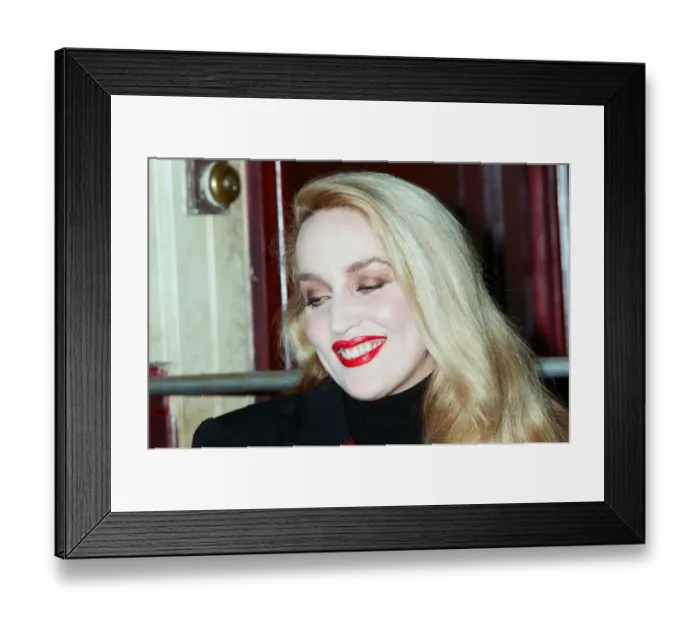 Framed Print : Actress & model Jerry Hall, who is currently starring in a West End Production of Bus Framed Print : Actress & model Jerry Hall, who is currently starring in a West End Production of Bus