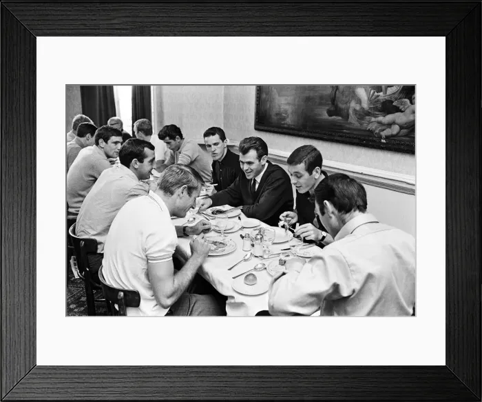 Framed Print : Members of the England football team including Terry Paine, John Connelly, Ian Callaghan