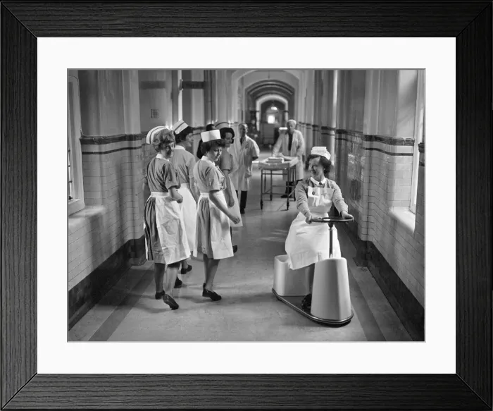 Framed Print : Nurses at Newcastle-on-Tyne Royal Victoria Infirmary. 3rd March 1965 Framed Print : Nurses at Newcastle-on-Tyne Royal Victoria Infirmary. 3rd March 1965