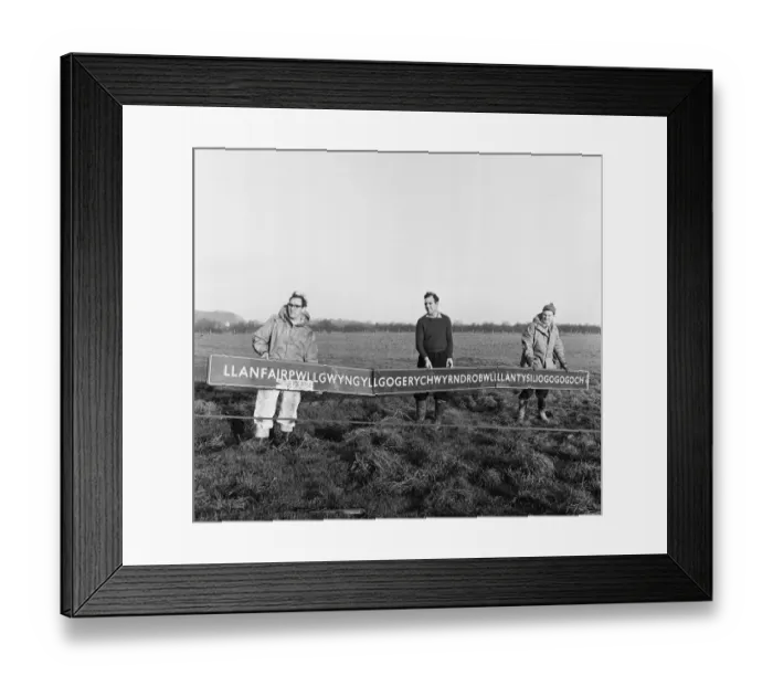 Framed Print : North Wales students removed the very long sign of