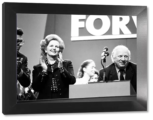Conservative Party Conference in Brighton. Margaret Thatcher and James Prior