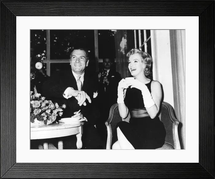 Framed Print : Laurence Olivier actor and Marilyn Monroe actress. July 1956 Framed Print : Laurence Olivier actor and Marilyn Monroe actress. July 1956