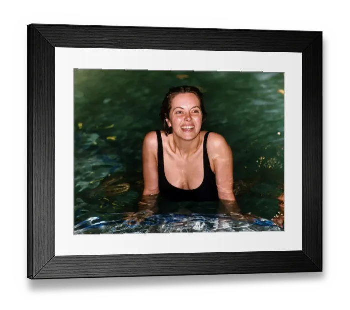 Framed Print : Greta Scacchi Actress in Swimming Pool dailymail