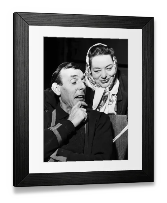Framed Print : Eric Sykes comedian and actor with Hattie Jaques actress rehearsing a sketch for a TV Framed Print : Eric Sykes comedian and actor with Hattie Jaques actress rehearsing a sketch for a TV