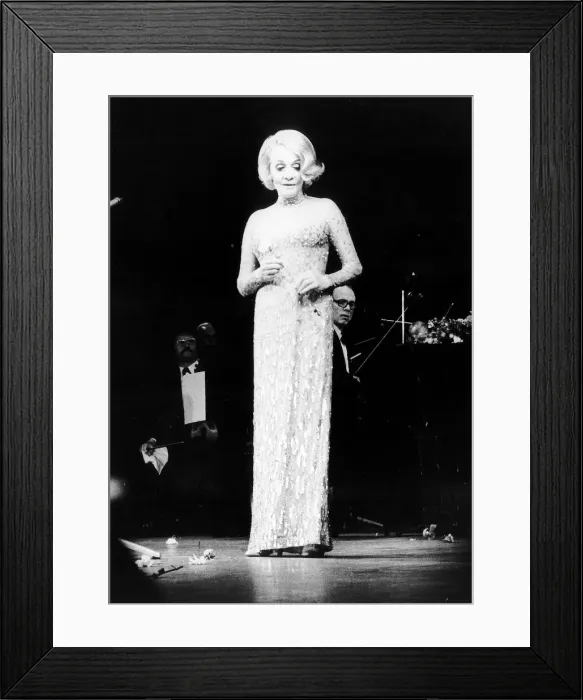 Framed Print : Marlene Dietrich actress on stage at the Wimbledon Theatre Circa 1963 Framed Print : Marlene Dietrich actress on stage at the Wimbledon Theatre Circa 1963