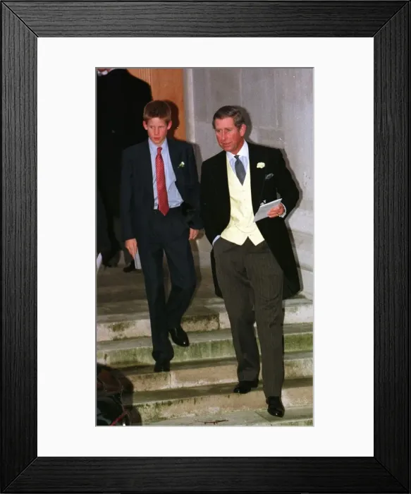 Framed Print : Prince Charles and Prince Harry October 1998 at Santa Palmer Tomkinson Wedding