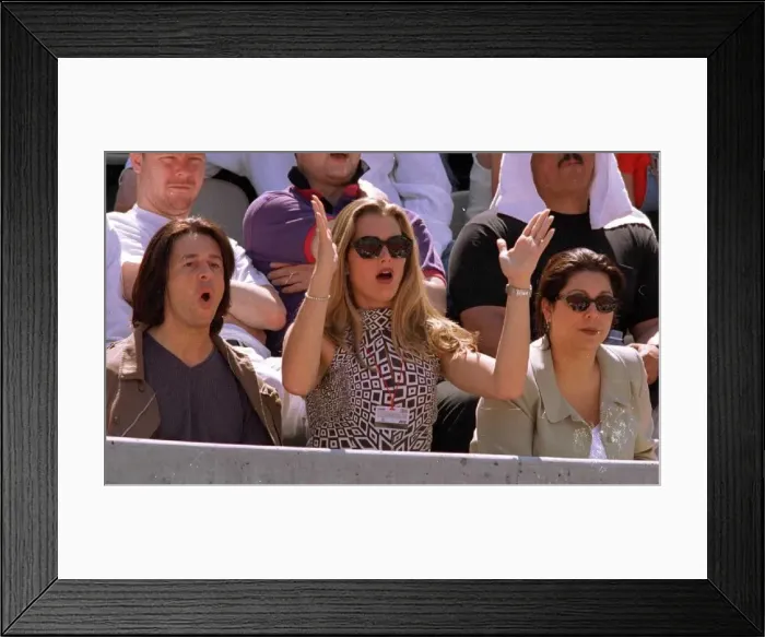 Framed Print : Brooke Shields actress and friends watch in disbelief as her boyfriend tennis star Andre Framed Print : Brooke Shields actress and friends watch in disbelief as her boyfriend tennis star Andre