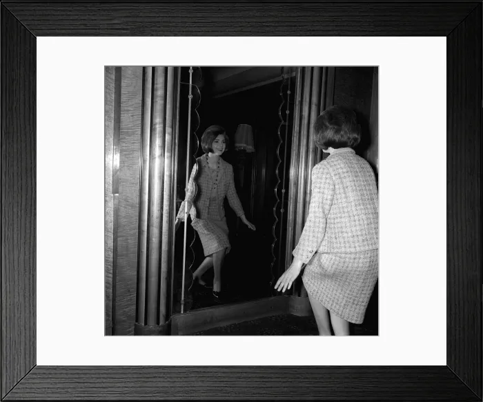 Framed Print : Actress Sylva Koscina Actress practises her curtsey in mirror during rehearsal for Framed Print : Actress Sylva Koscina Actress practises her curtsey in mirror during rehearsal for