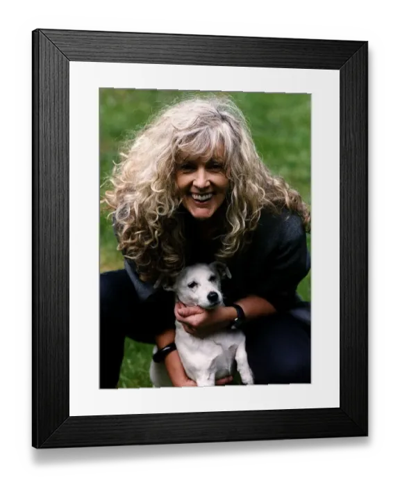 Framed Print : Coral Atkins actress with dog A©Mirrorpix Framed Print : Coral Atkins actress with dog A©Mirrorpix