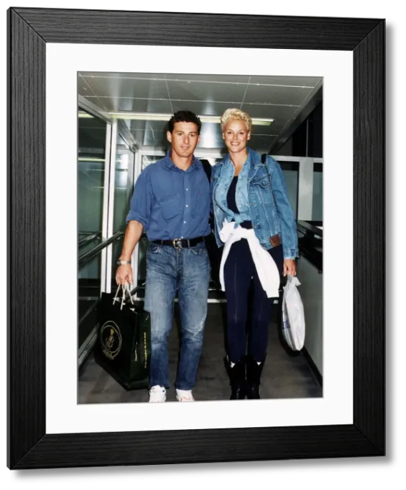 Framed Print : Brigitte Nielsen Actress with boyfriend Ray Meyer Framed Print : Brigitte Nielsen Actress with boyfriend Ray Meyer