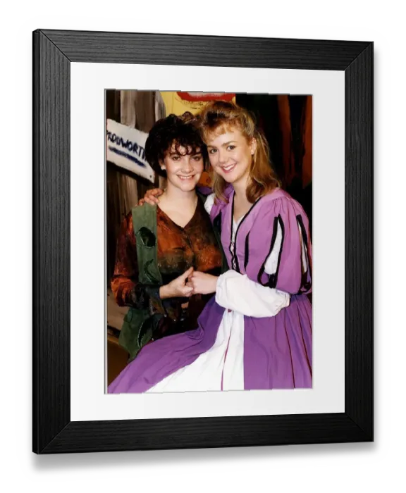 Framed Print : Linda Huntley actress with Vicky Murray actress in Jack and the bean stalk Framed Print : Linda Huntley actress with Vicky Murray actress in Jack and the bean stalk